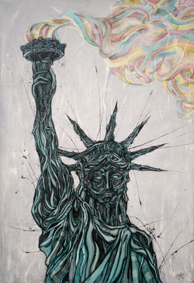 Enjoy America / acrylique & encres sur toile / 81x116cm / disponible