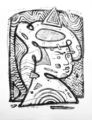 MUM - Monotype sur papier - 50 x 65 cm