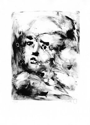 Transformation - Monotype sur papier - 13 x 18 cm - 2024 > 100 euros