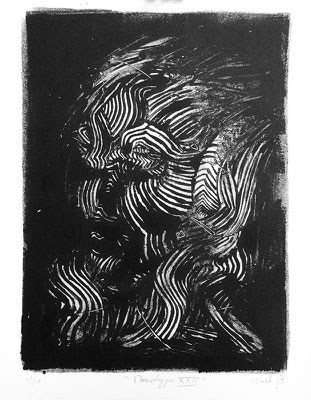 MONOTYPO XXII - Monotype sur papier - 24 x 30 cm - 2018 