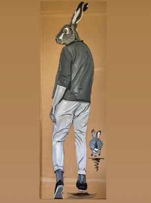 #läuft - Blick zurück  Acryl auf Karton  Größe: 146 x 52