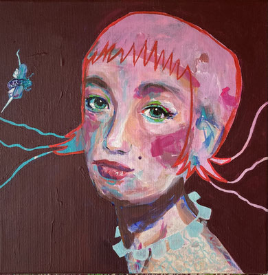 "kommt ein Käfer geflogen" 40 x 40 Acryl auf Leinwand