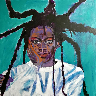 Titel "Struwwelpeter"  80 x 80  Acryl auf Leinwand