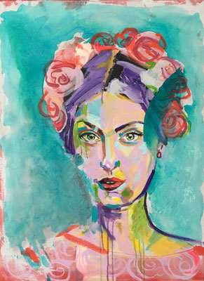 Acryl auf Leinwand   Titel: Frida I   Größe 60 x 80 x 1,6