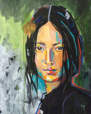 VERKAUFT   Acryl auf Leinwand   Titel: Frida IV   Größe: 80 x 80