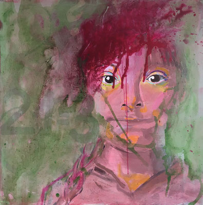 VERKAUFT   Acryl auf Leinwand   Titel: Behinderte Betrachtung   Größe: 80 x 80