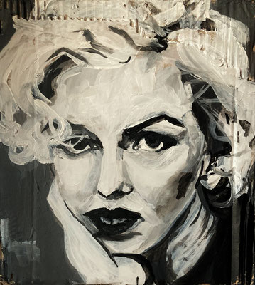 Marilyn Monroe V  auf Karton 2022  ca. 26 x 26  VERKAUFT