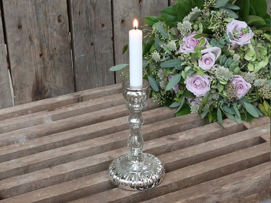 Kerzenständer  für stabkerze D2,3cm Bauernsilber H18/D10cm 14,99€