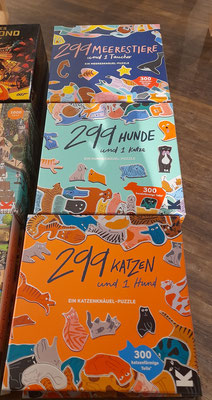 Rundpuzzle 300 Teile in Tierform 299... Katzen; Hunde, Meerestiere 22€