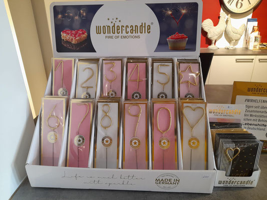 Wunderkerzen in Zahlenform uvm. von der Firma "wondercandle" aus Ettlingen ab 2,99€