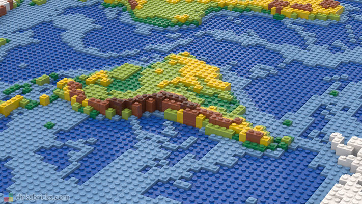 Dirks LEGO® World Map closeup south america