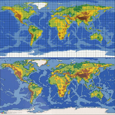 Dirks LEGO® World Map compare to 'real' world