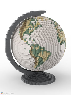 Dirks LEGO® Globe Antique with dark bluish grey stand