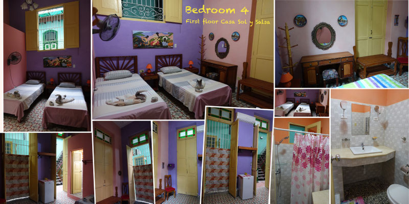 Bedroom 4 on first floor of 'Casa Sol y Salsa'