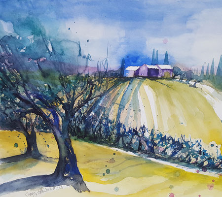 Vinci Toskana 2018 Aquarell 36 x 48 cm