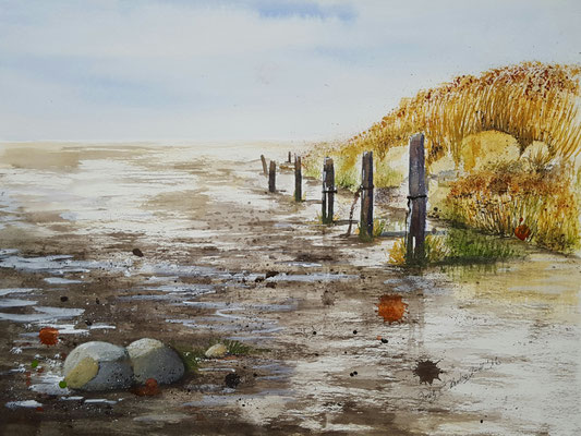 Wattenmeer Norderney 2016 Aquarell 36 x 48 cm