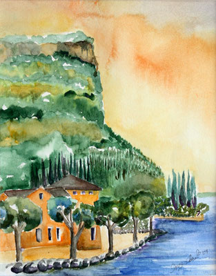 Garda Gardasee Aquarell