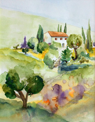 Impression Landschaft Aquarell - verkauft