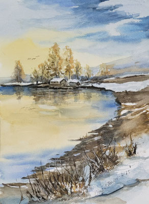 Winterlandschaft Aquarell 2025 31x23 cm 