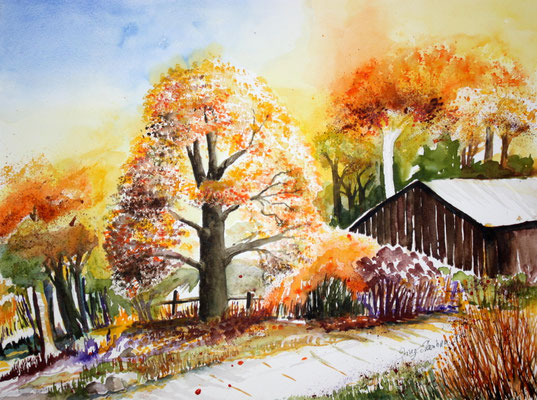 Herbst Aquarell 2015 36 x 48 cm