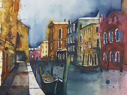 Rio della Sensa Venedig 2019 Aquarell 36 x 48 cm