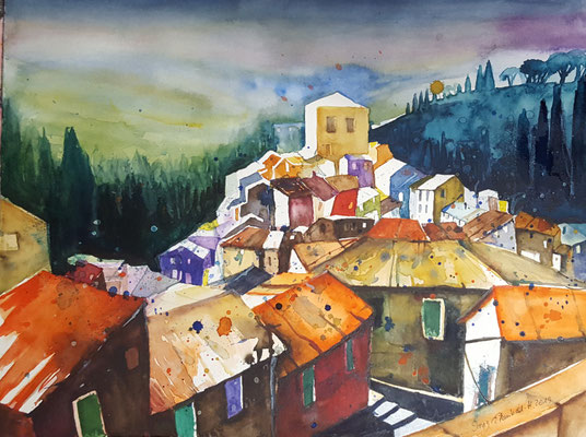Legoli Toskana 2019 Aquarell 36 x 48 cm