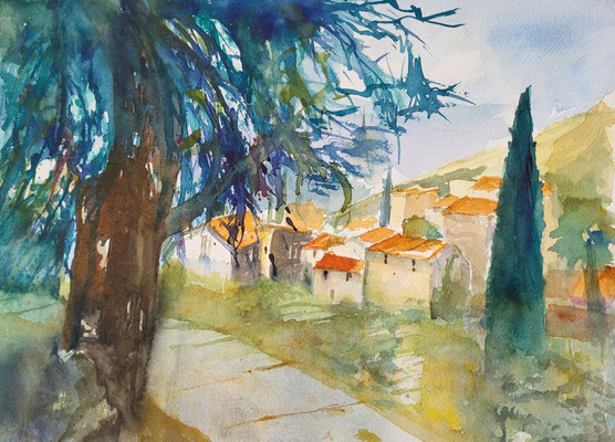 Campo di Brenzone Gardasee Aquarell 2023 32x24 cm Inez Eckenbach-Henning