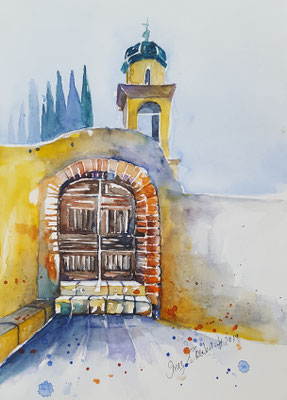Limone Sul Garda, Italien 2018 Aquarell 24 x 32 cm