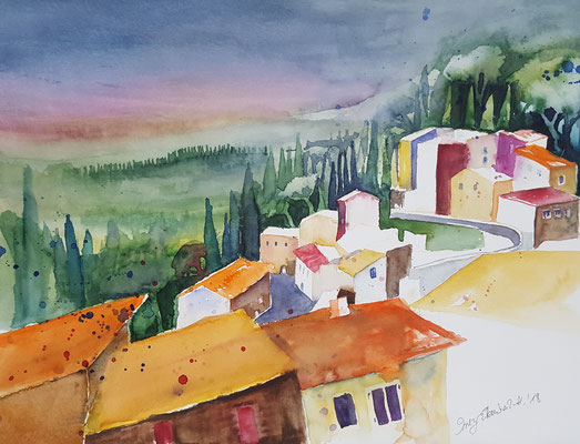 Legoli Toskana 2018 Aquarell 36 x 48 cm