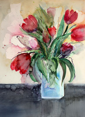 Tulpenstrauß 2008 Aquarell 76 x 59 cm