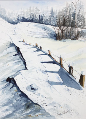 Winter Südtirol 2013 Aquarell 40 x 30 cm