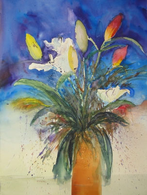 Lilienstrauß 2008 Aquarell 59 x 76 cm