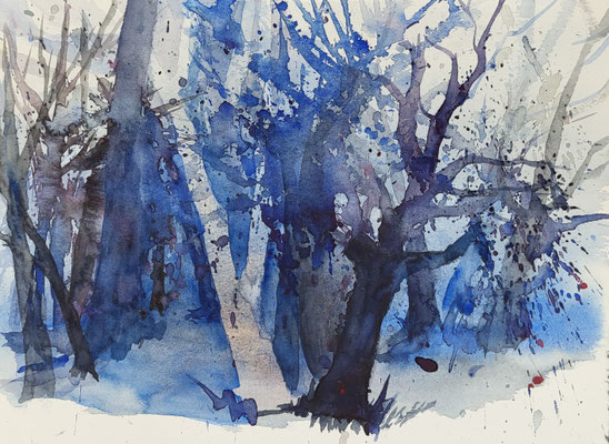 Bäume 2023 Aquarell 32 x 24 cm Inez Eckenbach-Henning