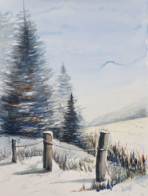 Winterlandschaft Aquarell 2025 40x30cm