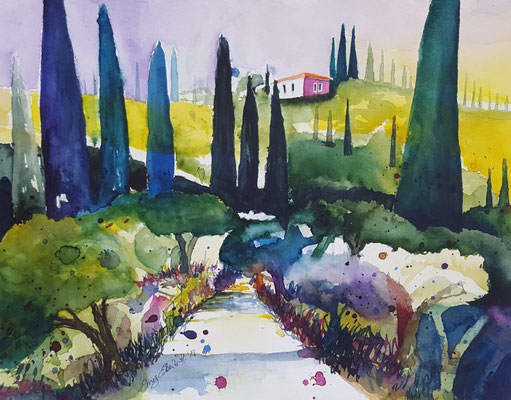 San Miniato Toskana 2018 Aquarell 36 x 48 cm