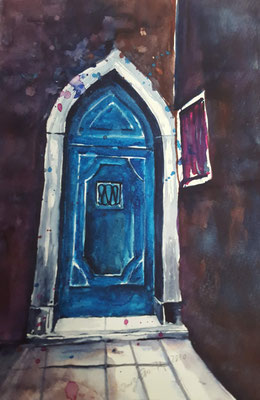 Tür in Venedig 2020 Aquarell, 24 x 32 cm Inez Eckenbach-Henning