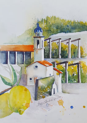 Limone sul Garda, Italien 2018 Aquarell 24 x 32 cm