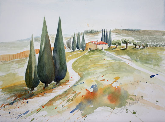 Toskana Aquarell - verkauft