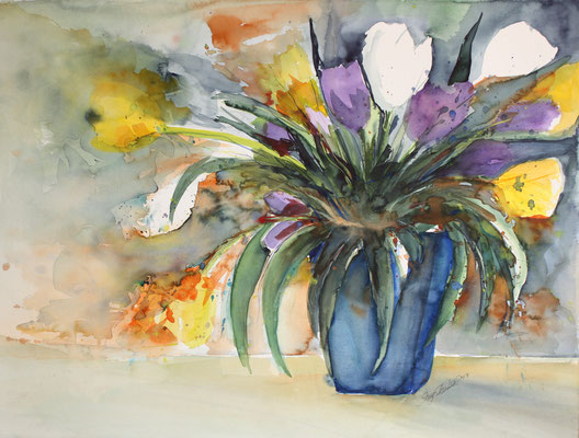 Tulpenstrauß 2008 Aquarell 59 x 76 cm