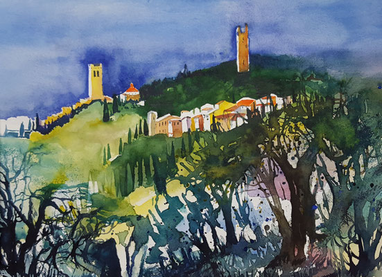San Miniato Toskana 2018 Aquarell 36 x 48 cm