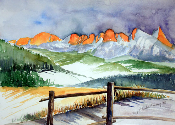 Dolomiten Aquarell 2015 30 x 40 cm