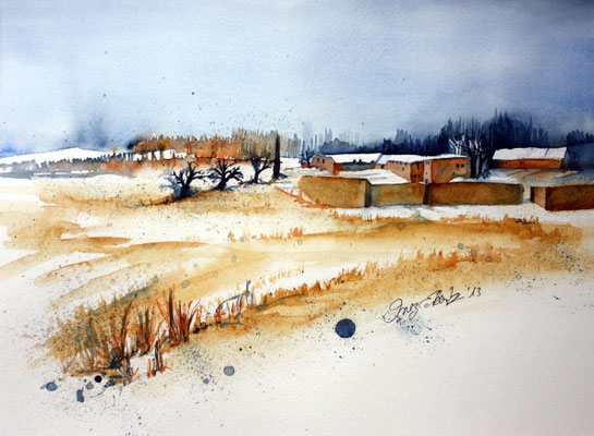 Winterlandschaft 2013 Aquarell 30 x 40 cm