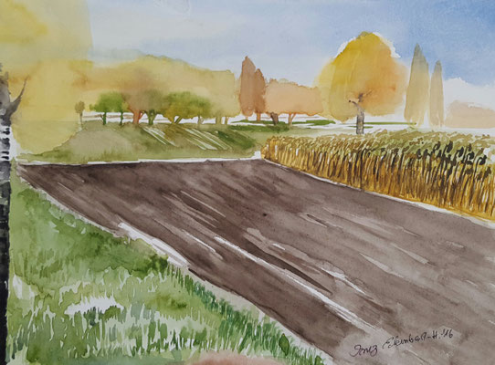 Acker bei Hallbergmoos 2017 Aquarell 24 x 32 cm
