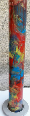 Stehlampe rot - gelb - blau   1m © KunstMomente Christine Dablander / Ansicht ohne Beleuchtung