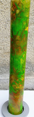 Stehlampe orange - gelb - grün  1m © KunstMomente Christine Dablander / Ansicht ohne Beleuchtung