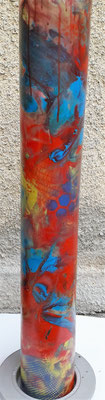 Stehlampe rot - gelb - blau   1m © KunstMomente Christine Dablander / Ansicht ohne Beleuchtung 