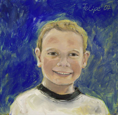 Felipe  2007;  Gouache auf Leinwand;  50x50 cm  Privatbesitz