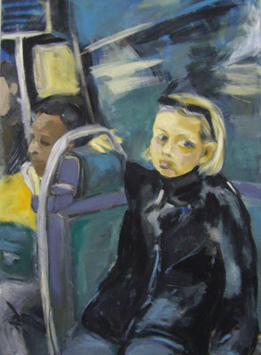 Pariser Metro  2007;  Gouache auf Leinwand;  60x80 cm