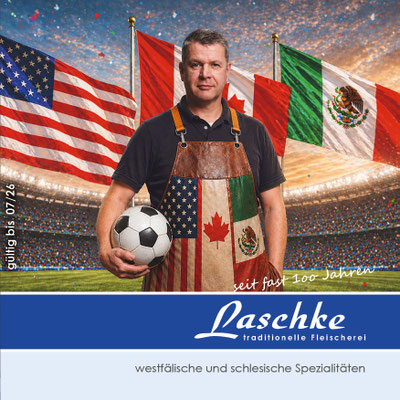 Christoph Laschke, Fleischermeister, Fleischsommelier und Cortador aus Heek, präsentiert westfälische und schlesische Spezialitäten zur Fußball-WM 2026.