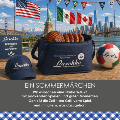 Westfälische und schlesische Spezialitäten von Fleischerei Laschke zur Fußball-WM 2026 mit Grillwurst, Schinken und regionalen Spezialitäten aus dem Münsterland.